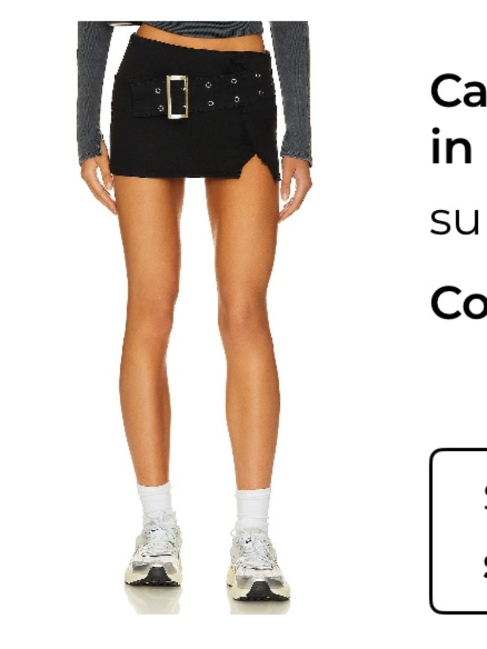 Superdown Size XS Black Mini Skirt with Buckle Detail - Women’s